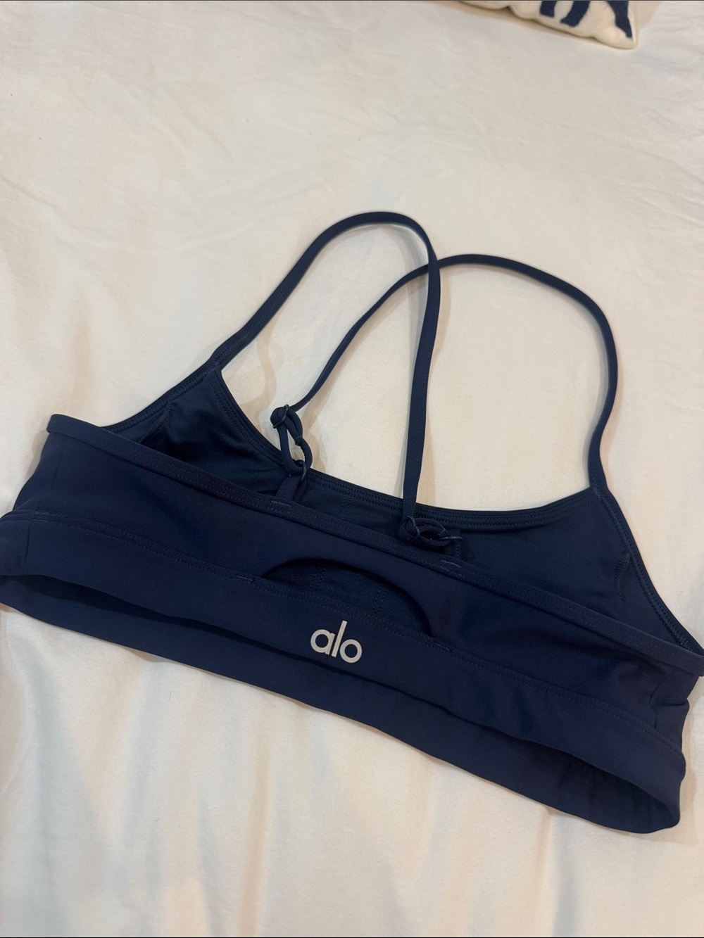 ALO Yoga Navy Strappy Airlift Intrigue Sports Bra XS
